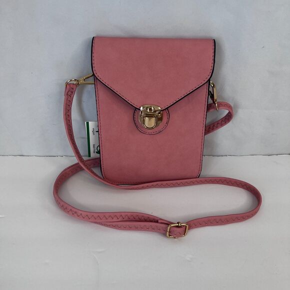 AR New York NEW Smartphone Crossbody Purse Bag Thin NEW Vegan Leather Pink - Picture 11 of 11